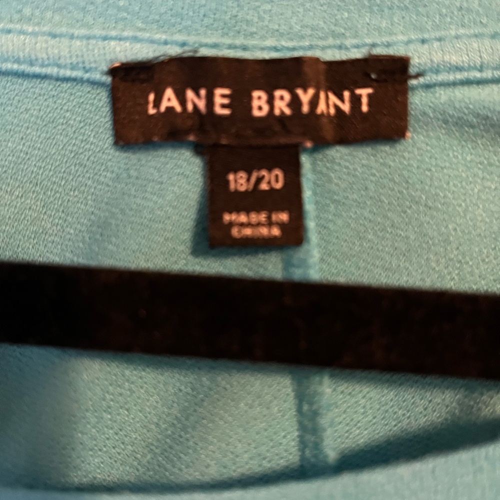 Lane Bryant Turquoise Tie-Dye Scoop Neck Swing Top - Picture 9 of 11